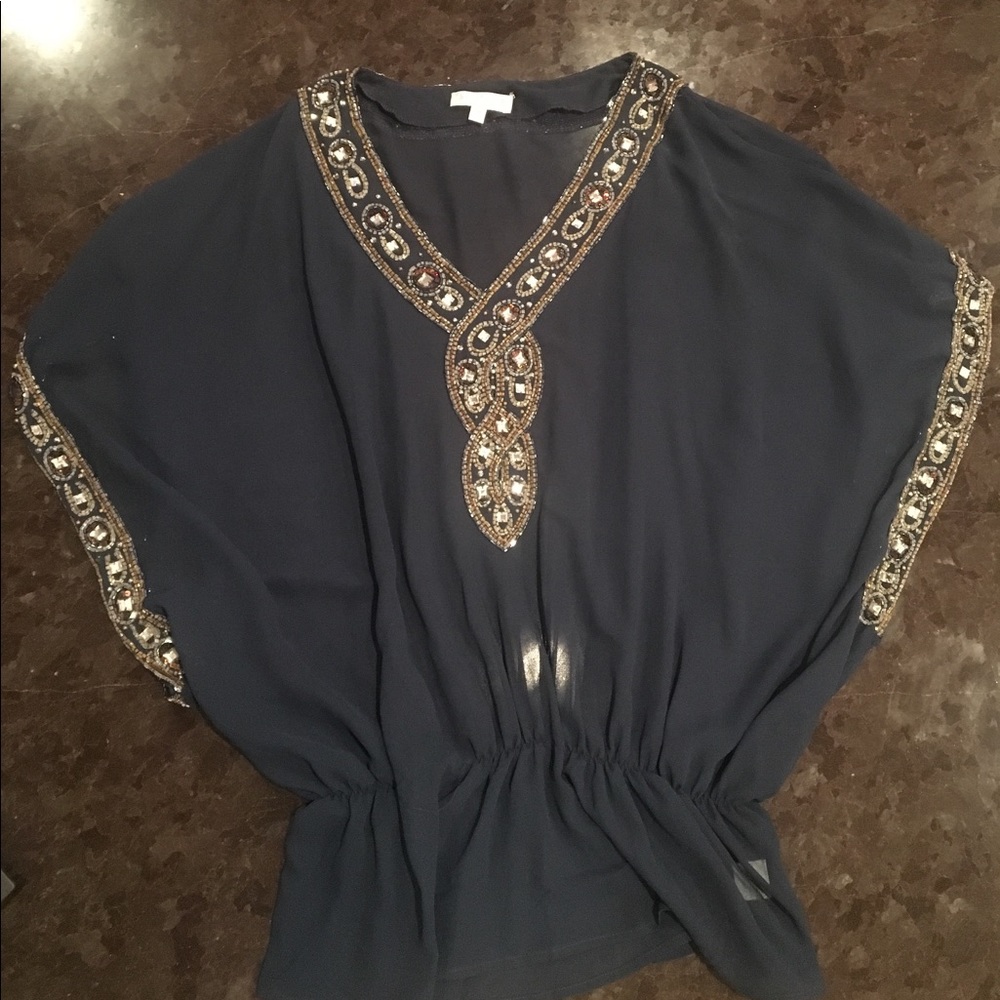 Navy Studded Beach Coverup